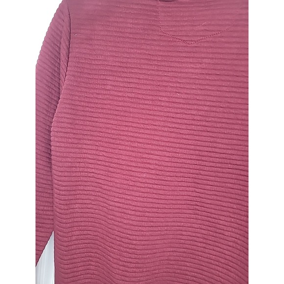 Peter Werth N.1 Sweater Ribbed Cotton Blend Burgundy Long Sleeve Men's Medium - Picture 7 of 12